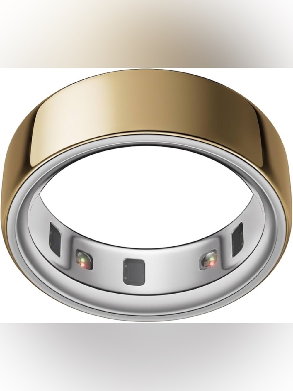 Oura Ring (Gold Top, Silver Band) Smart Health Ring Size 8